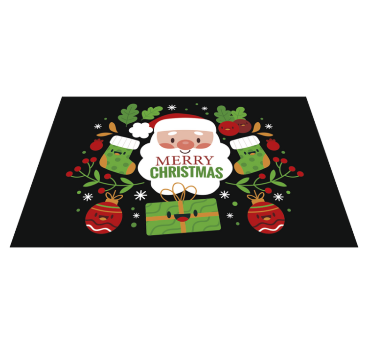 Christmas placemat with joyful santa design - TenStickers