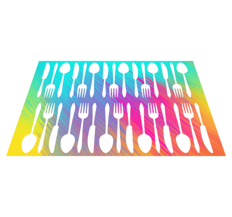 Colourful Knife Fork and Spoon modern placemats - TenStickers