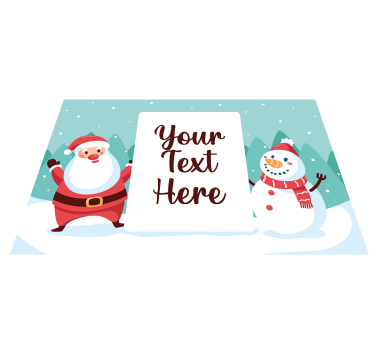 Christmas placemat santa claus and snowman - TenStickers