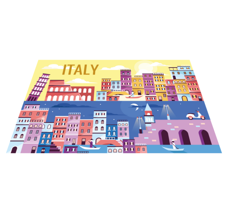 Customizable placemat vibrant italy cityscape - TenStickers