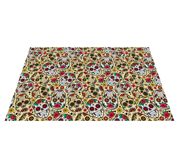 Halloween placemat colorful skull design - TenStickers