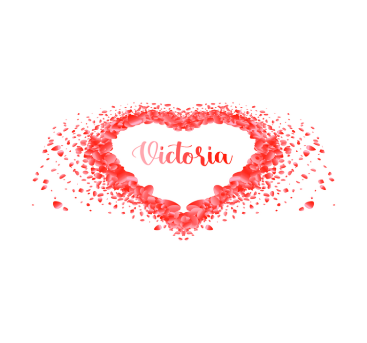 Petals forming heart with name placemats - TenStickers