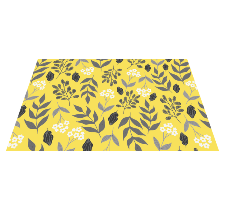 Modern placemat floral yellow design - TenStickers