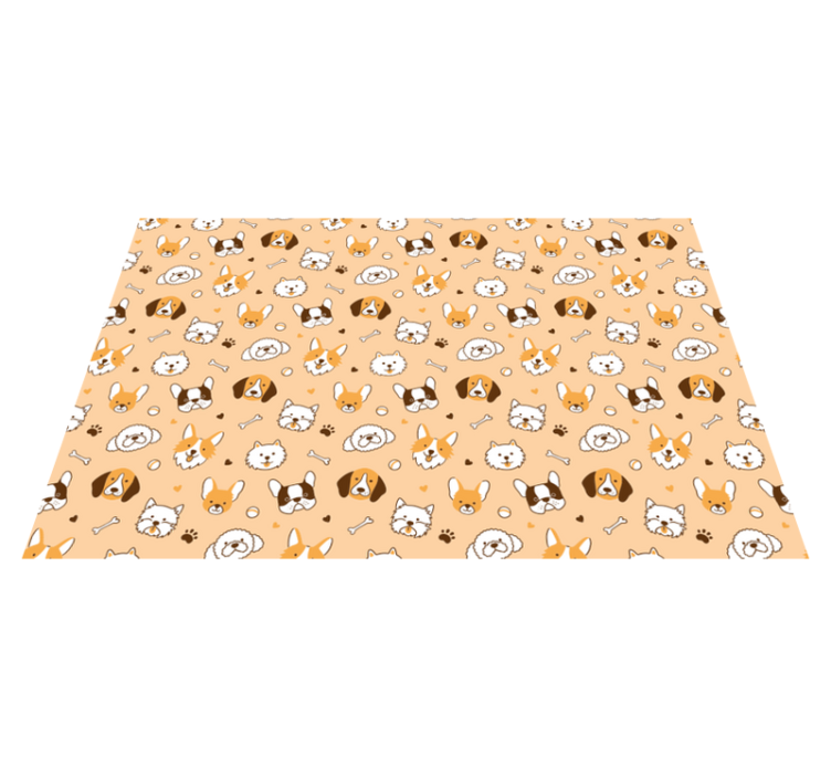 Children placemat with adorable animal faces - TenStickers