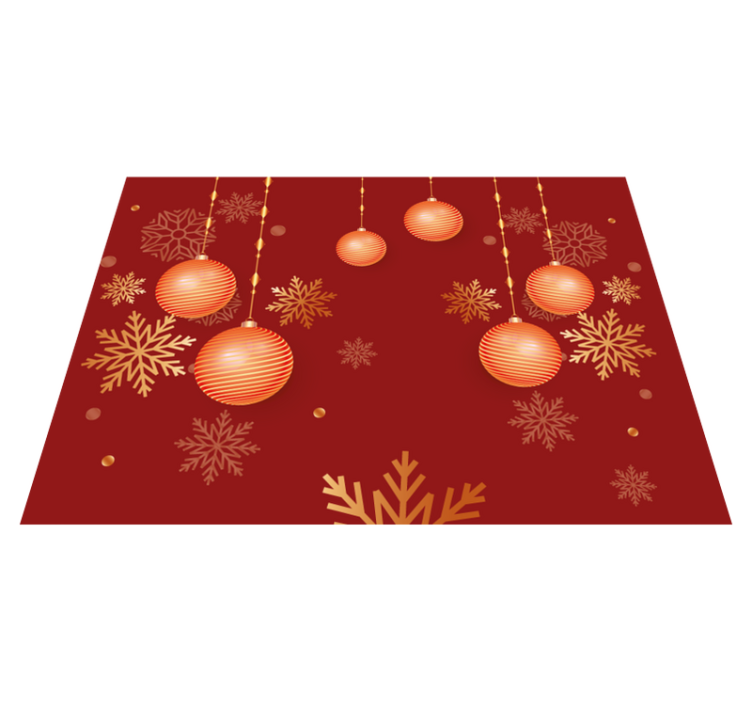 Christmas placemat with decorative holiday orbs - TenStickers