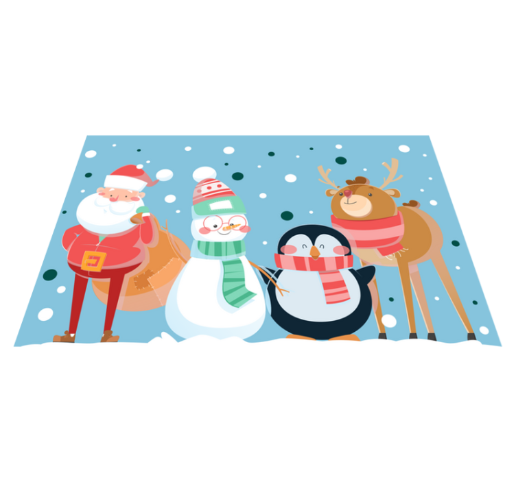 Holiday cartoon characters Christmas placemats - TenStickers