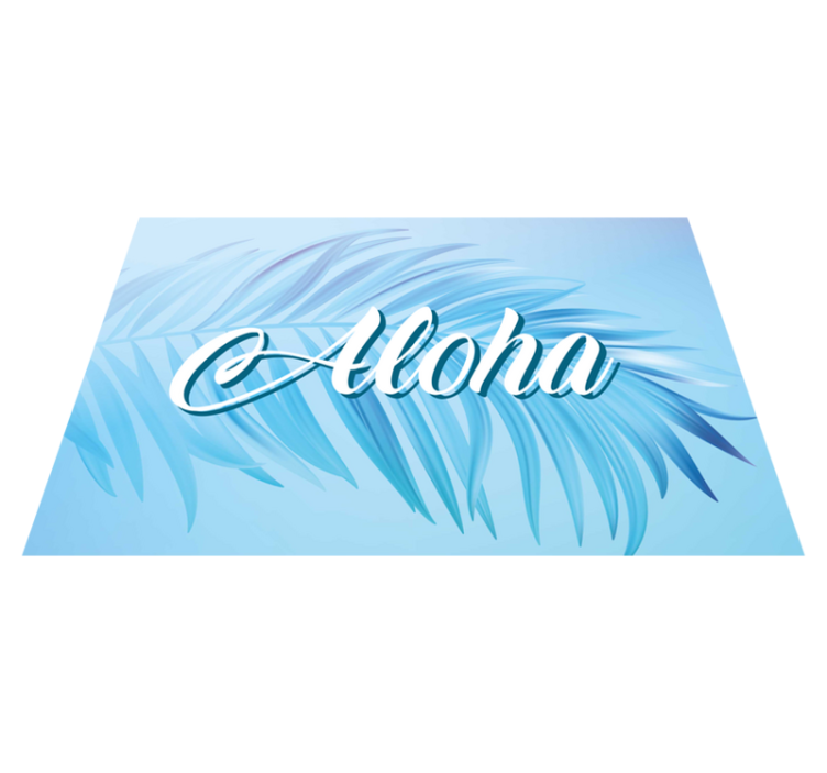 Placemat with quote aloha palm leaves design - TenStickers