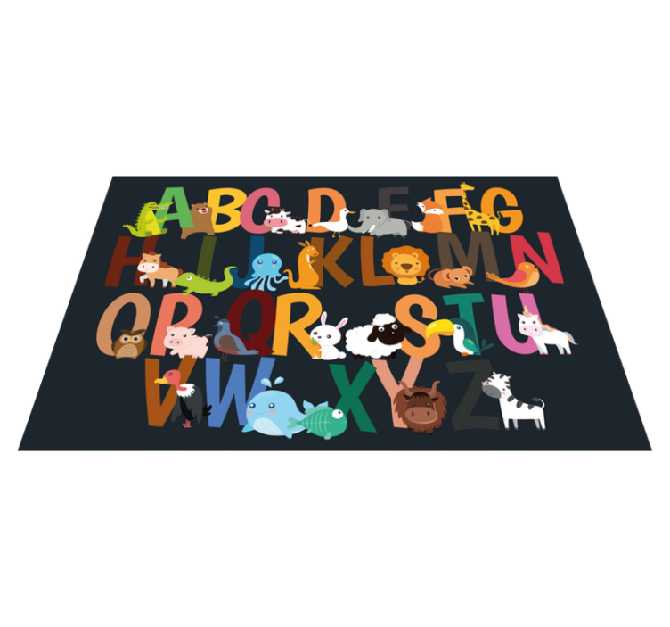 Children placemat with animal alphabet characters - TenStickers