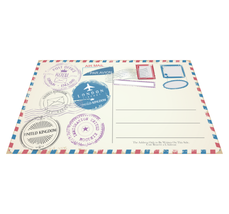 Placemat with quote travel stamp collection - TenStickers