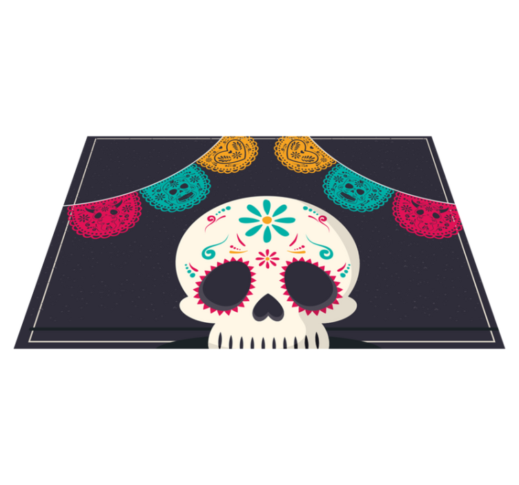 Halloween placemat with colorful skull banner - TenStickers
