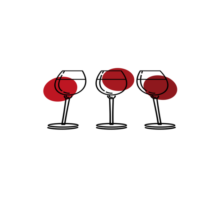 Original placemat wine glasses set - TenStickers