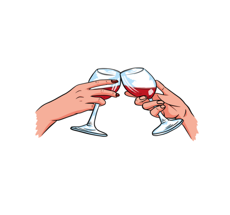 Placemat with quote cheers toasting glasses - TenStickers