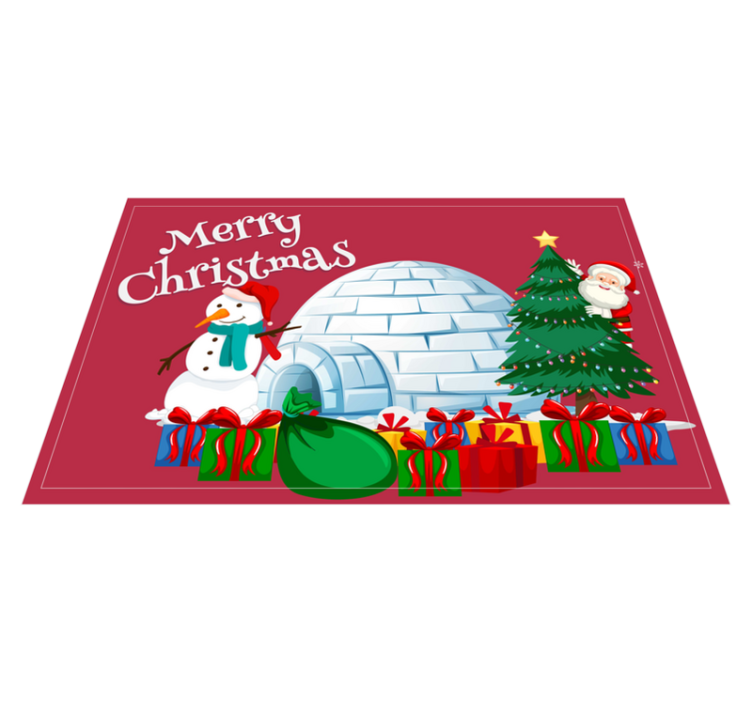 Christmas placemat with festive holiday scene - TenStickers