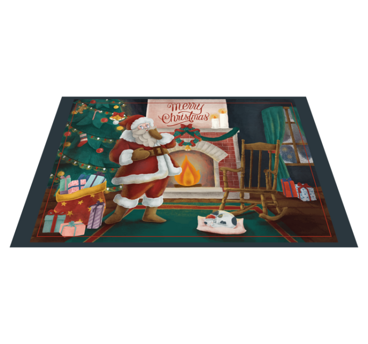 Christmas placemat santa claus gathering - TenStickers