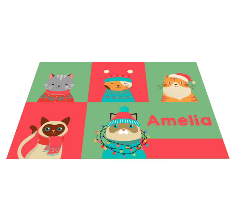 Cat motifs Christmas placemats - TenStickers