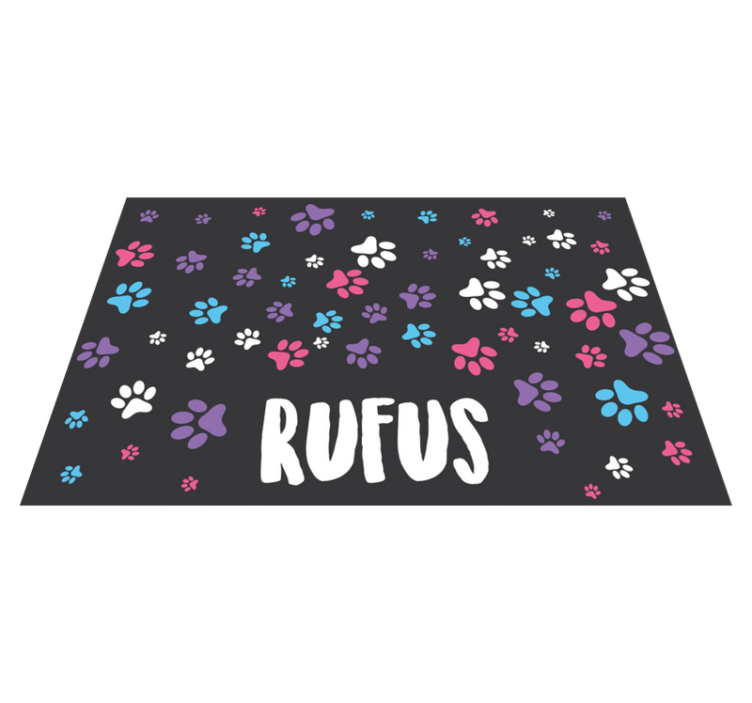 Children placemat colorful paw prints - TenStickers