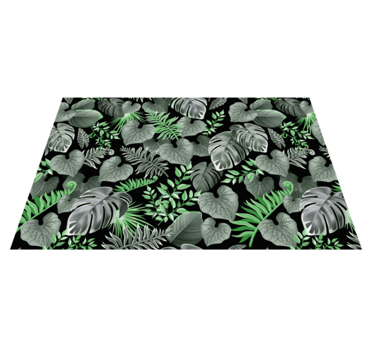 Green leaf patterns placemat - TenStickers