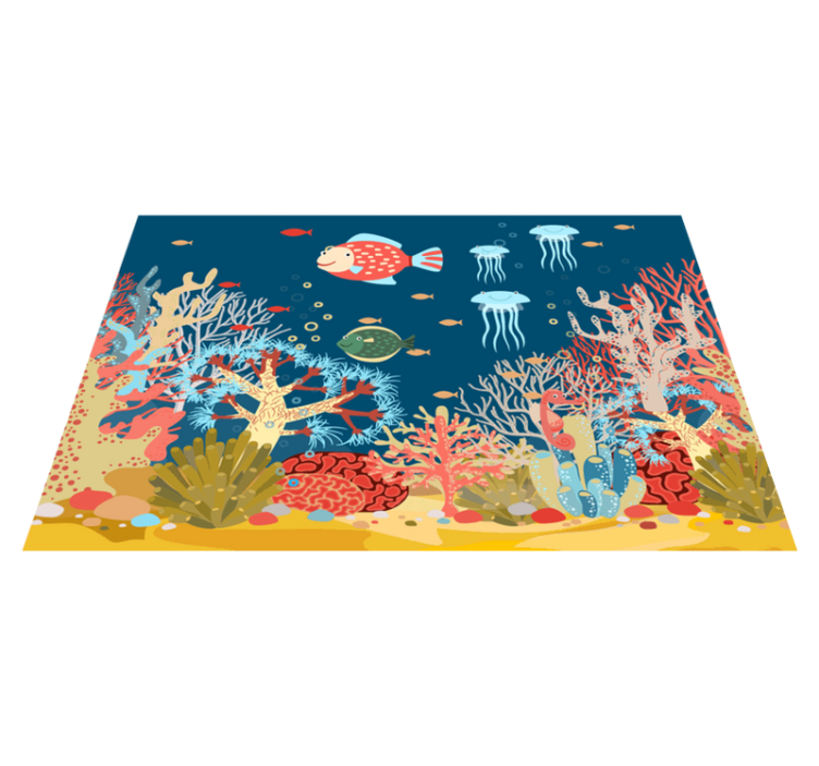Modern placemat underwater coral scene - TenStickers