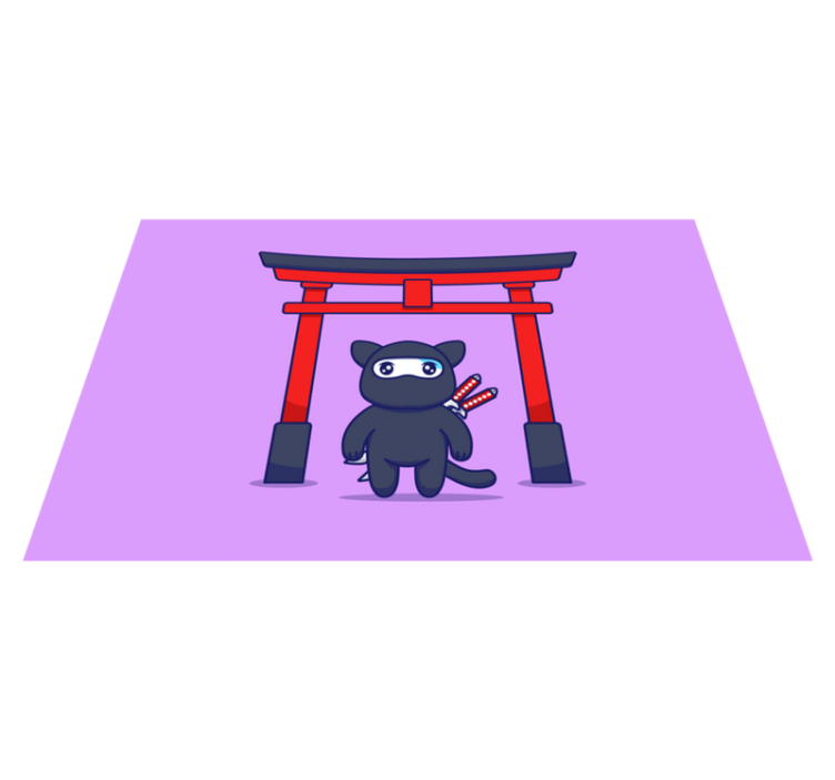 Original placemat cute ninja design - TenStickers