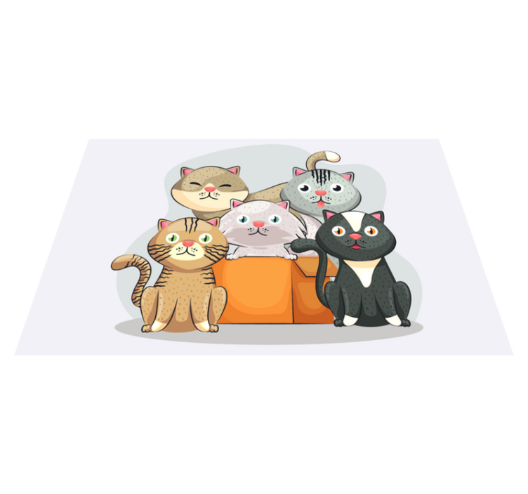 Children placemat cute cat faces - TenStickers