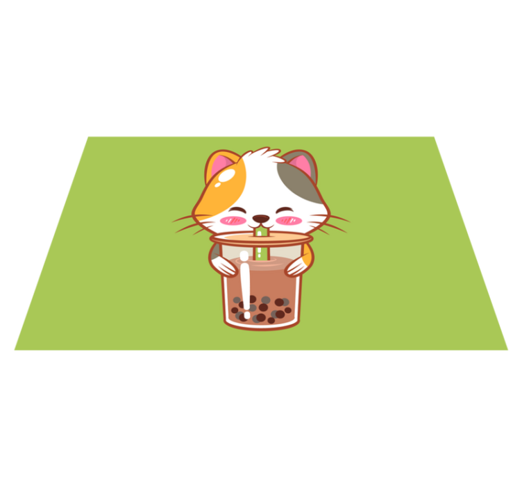 Children placemat cute cat drink - TenStickers