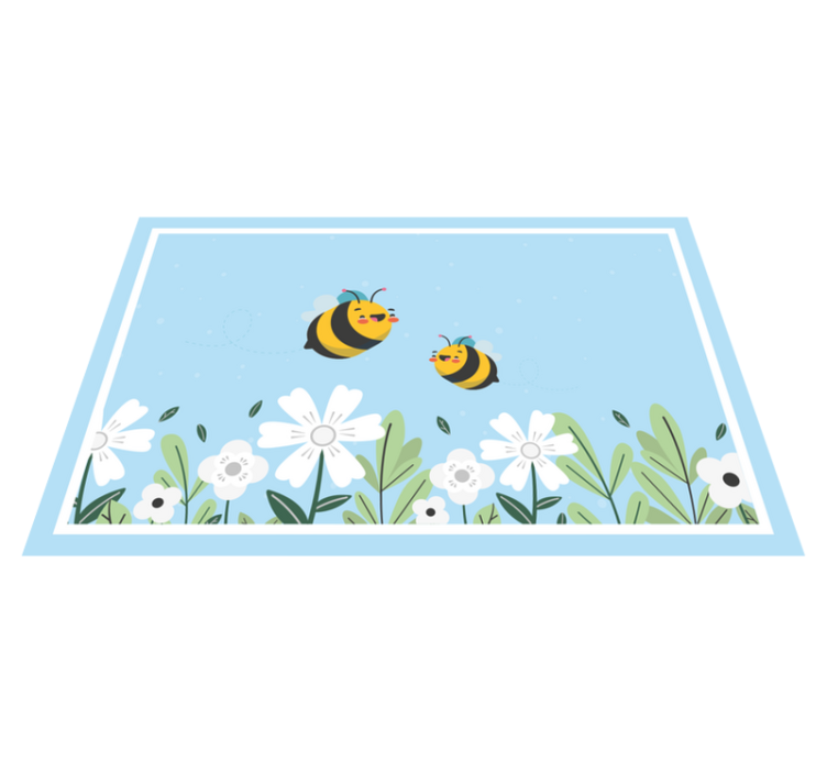 White flower with bee original placemats - TenStickers