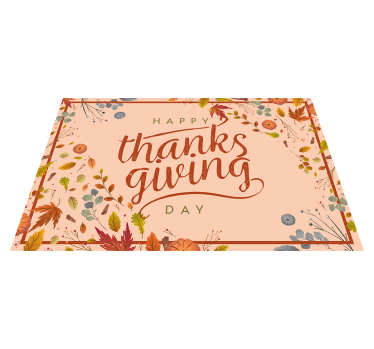 Cute pink thanksgiving Vinyl placemats - TenStickers