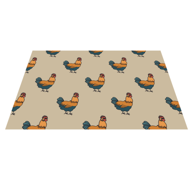 Original placemat charming chicken design - TenStickers