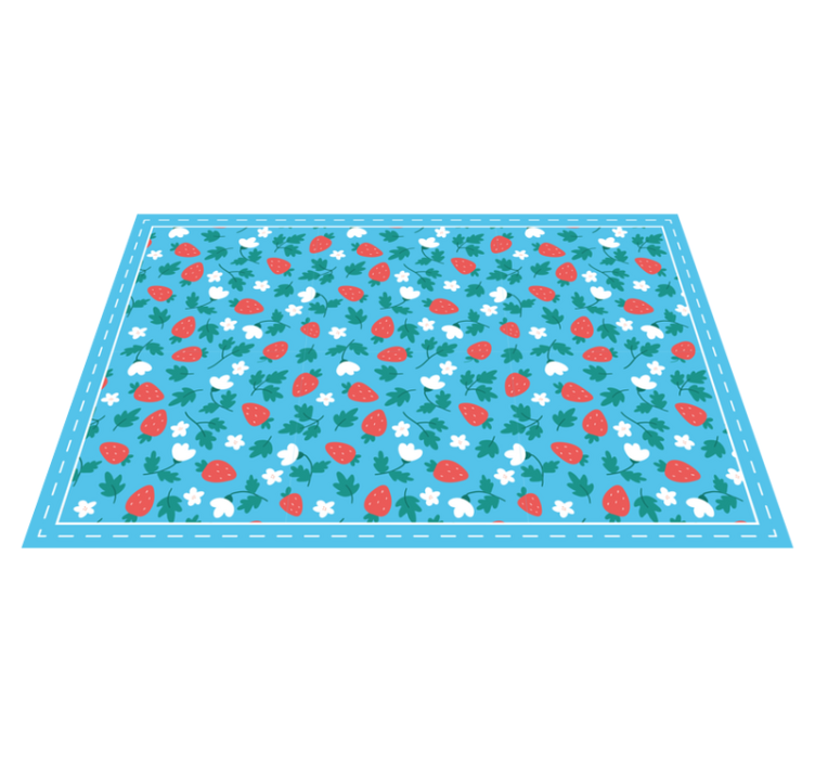 Original placemat strawberry floral design - TenStickers