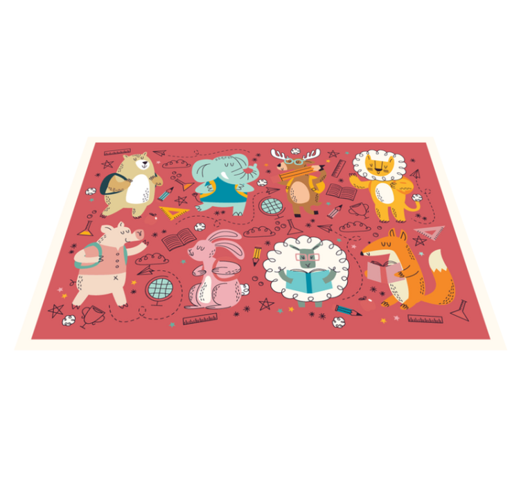 Children placemat colorful animal companions - TenStickers