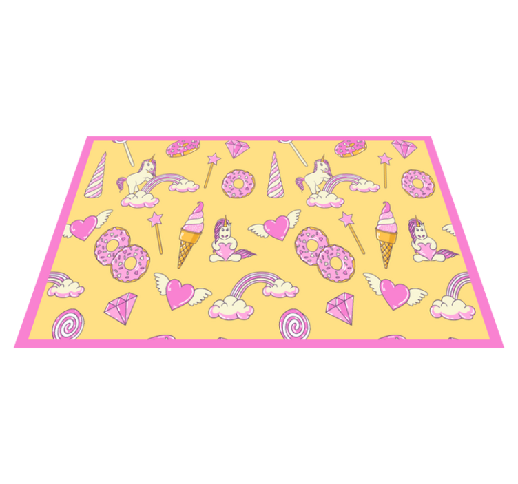 Children placemat whimsical unicorn fun - TenStickers