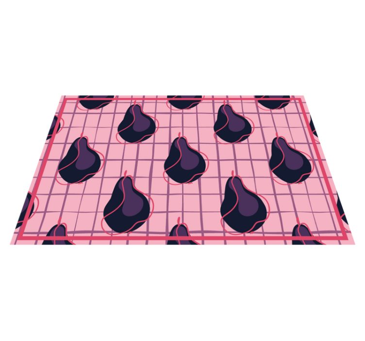 Checked pattern with pears modern placemats - TenStickers