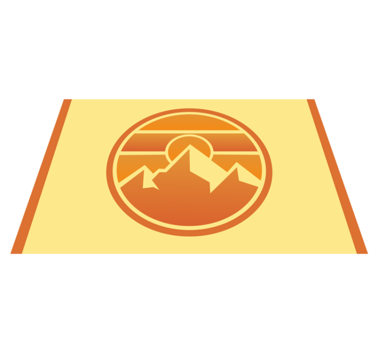 Modern placemat mountain sunset silhouette - TenStickers