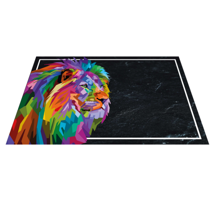 Original placemat colorful lion face - TenStickers