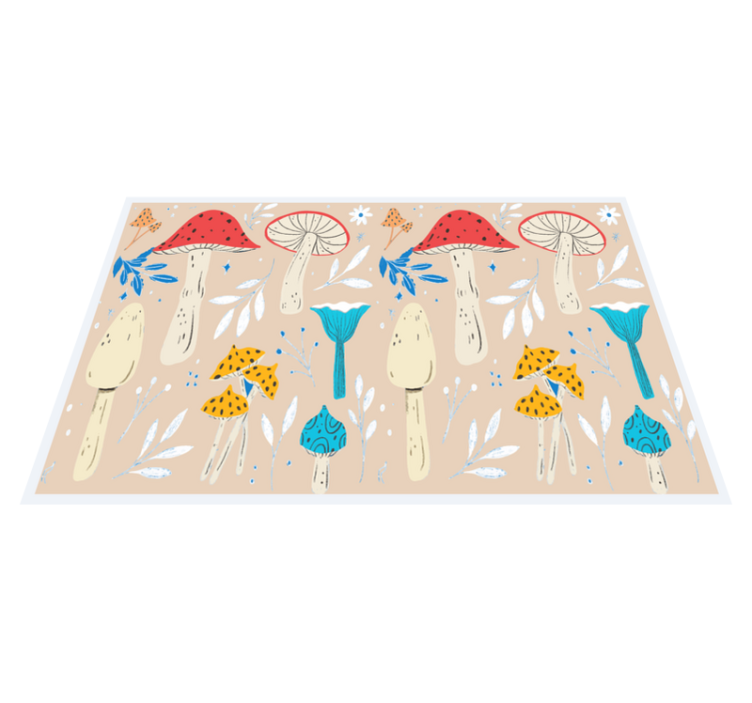 Original placemat whimsical mushroom design - TenStickers