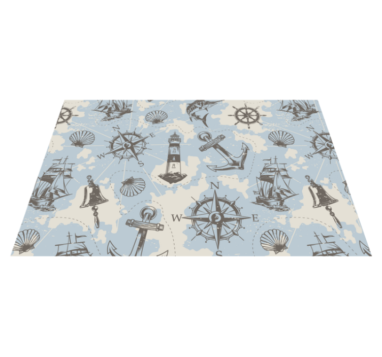Modern placemat nautical theme design - TenStickers