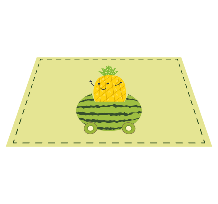 Children placemat pineapple watermelon car - TenStickers
