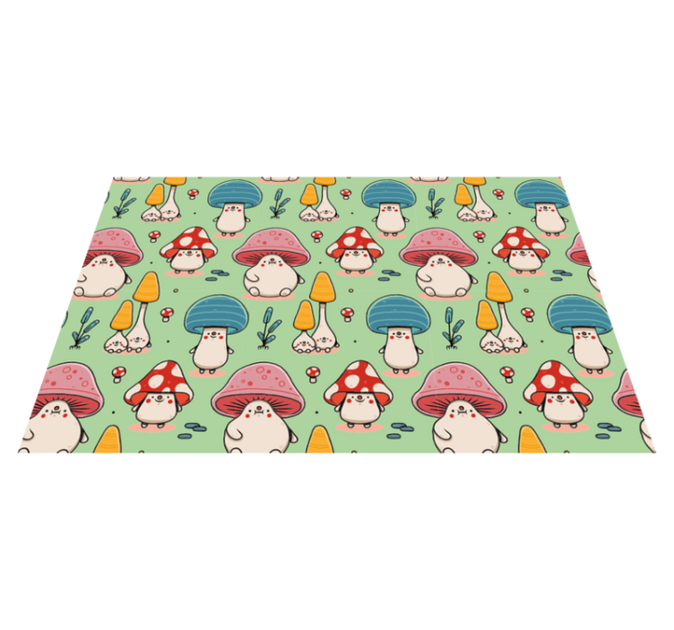 Children placemat with adorable mushroom characters - TenStickers