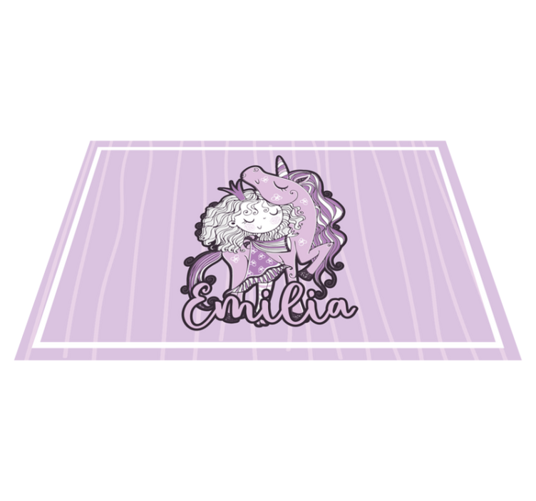 Artistic princess with a unicorn placemats - TenStickers