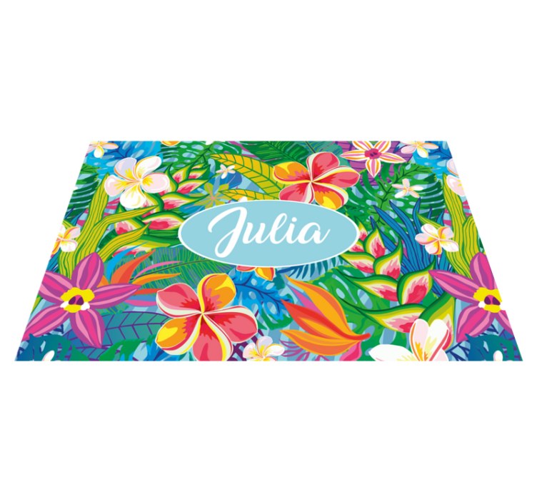 Customizable placemat tropical floral design - TenStickers