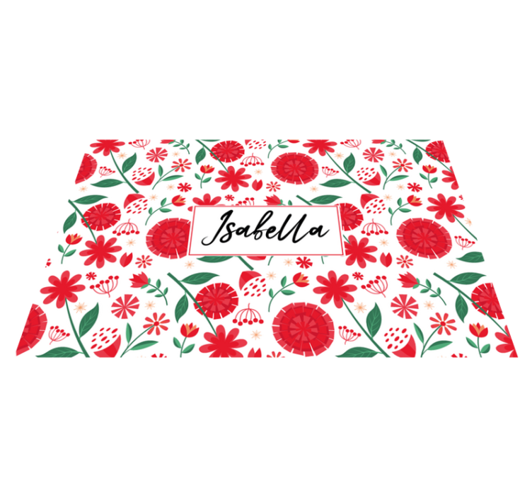 Customizable placemat floral name art - TenStickers