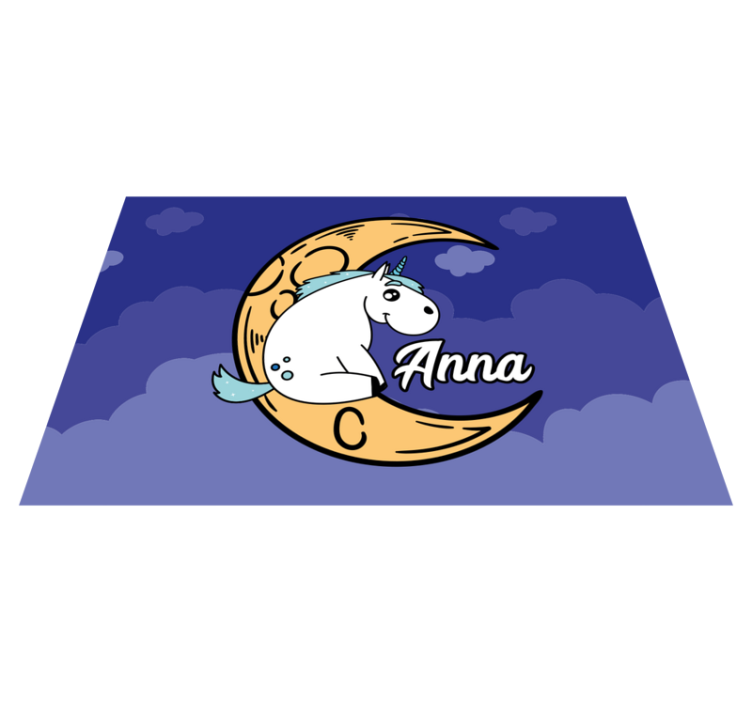 Children placemat unicorn moon night - TenStickers