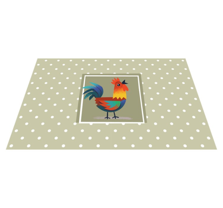 Children placemat with colorful rooster design - TenStickers