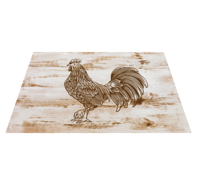 Modern placemat stylish rooster design - TenStickers