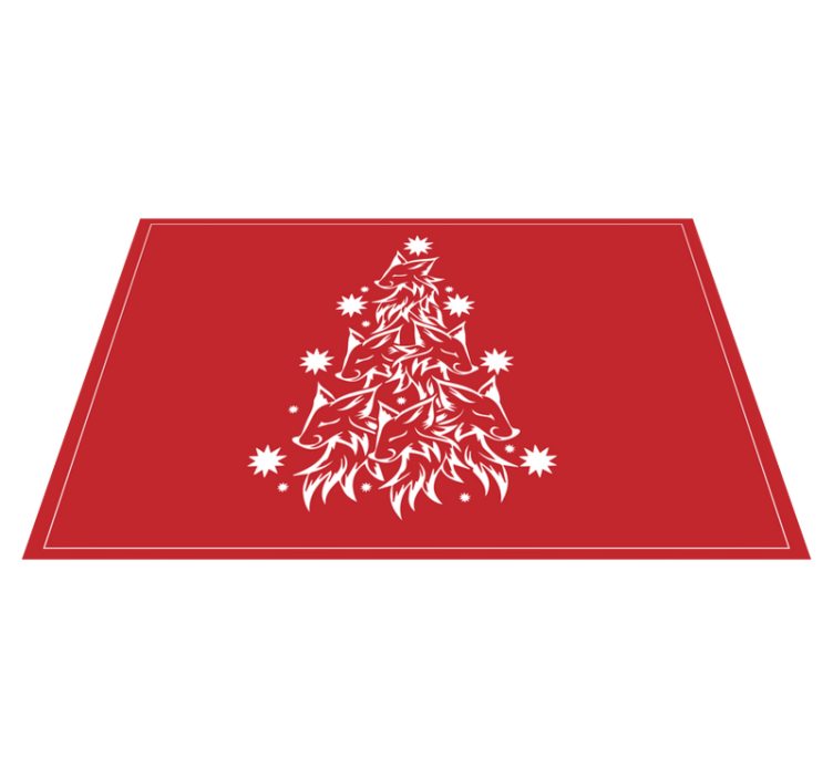 Christmas placemat stylized fox tree - TenStickers