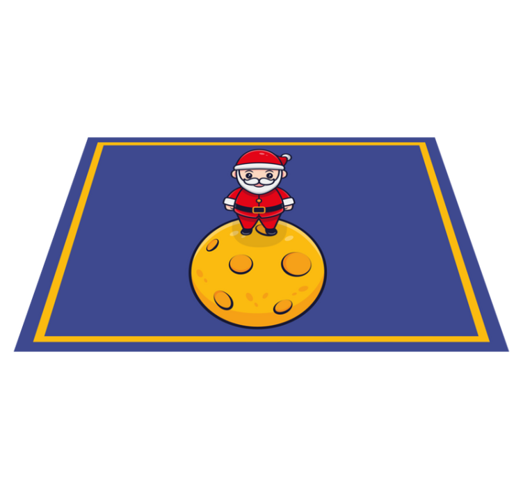 Christmas placemat santa on the moon - TenStickers