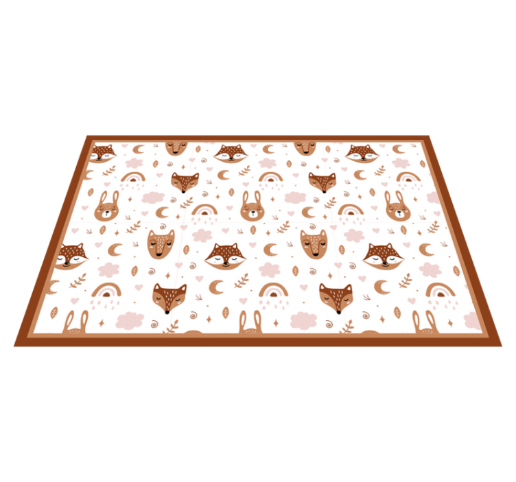 Cute brown animals rainbows children placemats - TenStickers