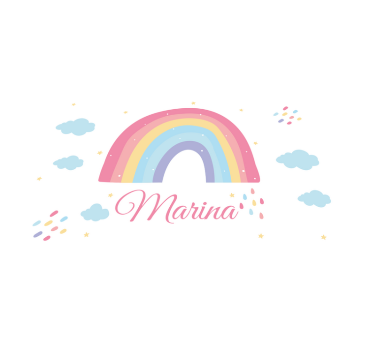 Cute rainbow and cloud in pastel placemats - TenStickers