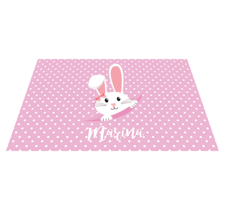 Children placemat bunny with bow - TenStickers