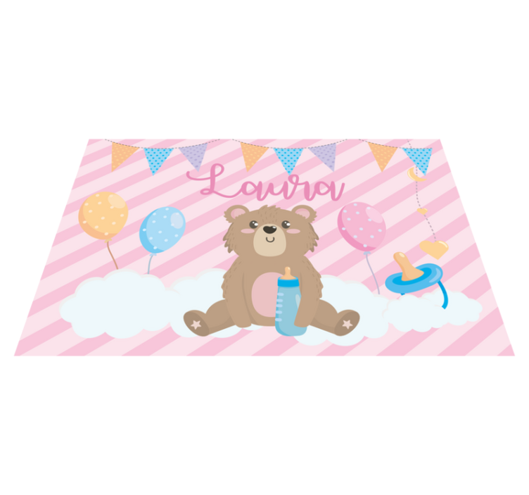 Children placemat cute bear balloon - TenStickers